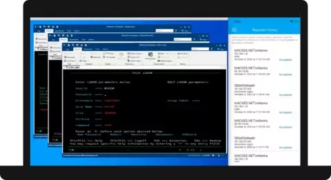 Computer screen with Advanced Authentication Connector for z/OS 