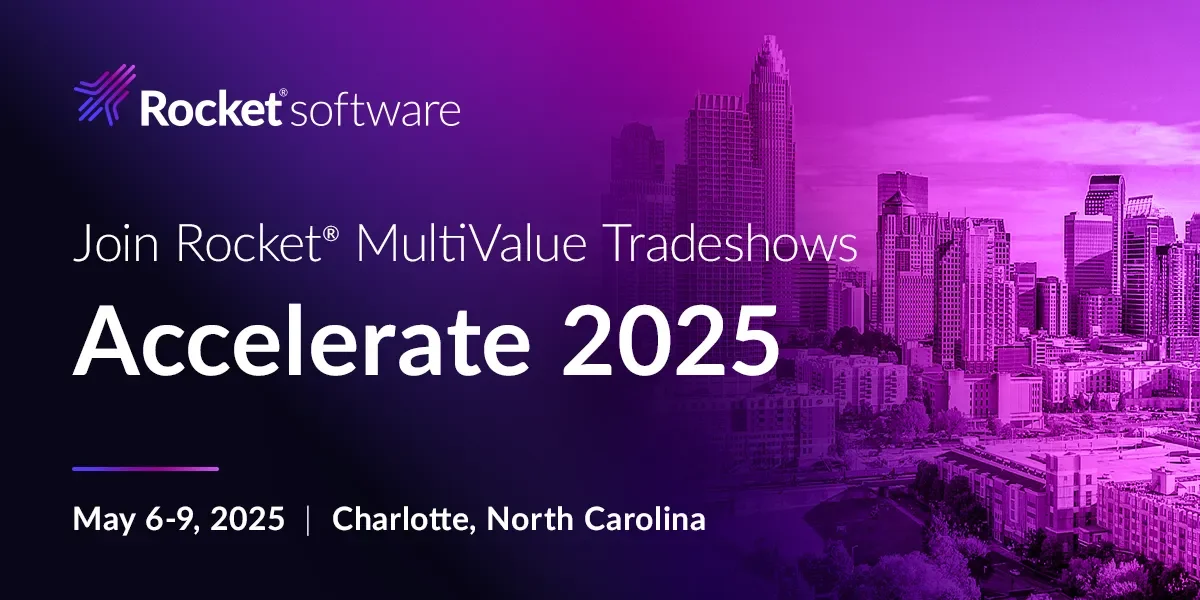 Purple banner inviting to participate in the Accelerate 2025 trade show