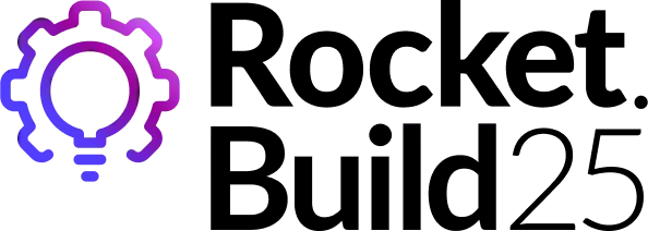 Rocket.Build 2025 logo with a gradient lightbulb icon