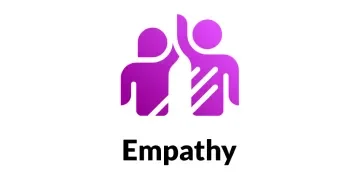 Purple icon with two human figures standing side by side, representing Rocket Software's core value of Empathy.