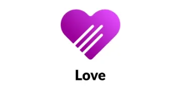 Purple heart icon with diagonal lines, representing Rocket Software’s core value of Love.