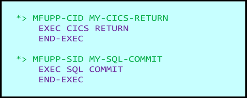 figure 5 - examples of unique ID for mocked statements